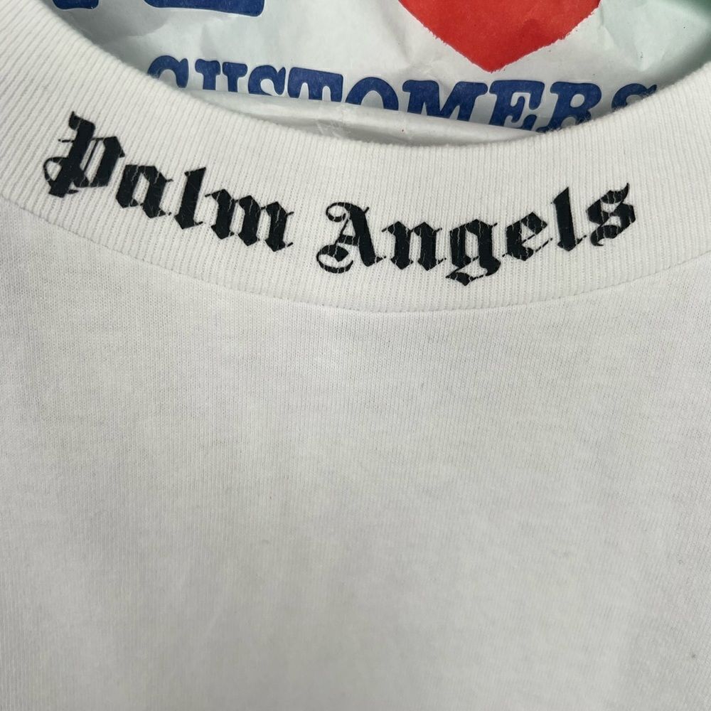 Palm Angels Size M Classic Logo Oversized White T-shirt - Picture 3 of 7